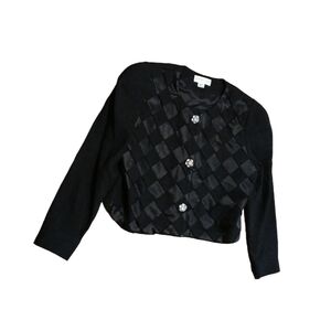 Junnie Leigh VINTAGE wool Special Occasion old money Cropped Blazer Ladies 14